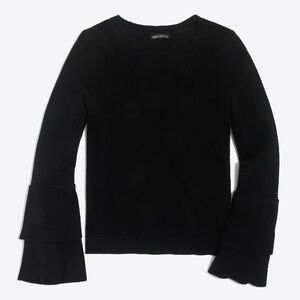 Black Ruffle Sleeve Sweater